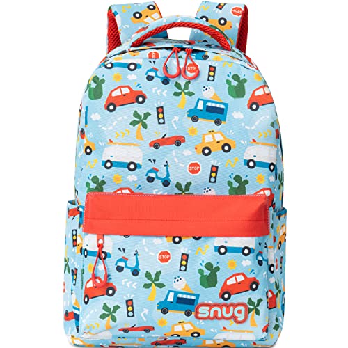 Snug Kids Backpack for School, Sports and Travel Perfect for Ages 4+ (Cars)