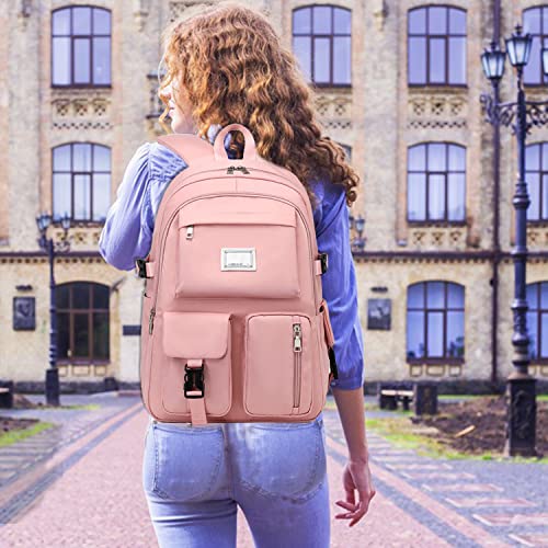 ROVOZAR School Backpacks, Leisure Travel Schoolbags, Girls Backpacks Large Capacity Junior High Students Multi-pocket Waterproof Schoolbags Children Teen (Light Purple), M