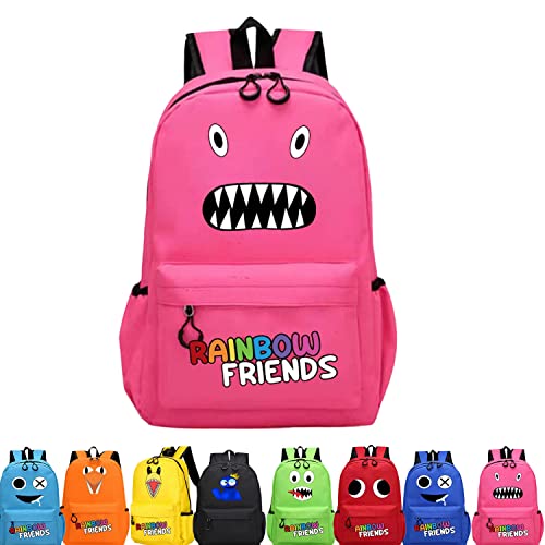 FERKOS Rainbow Friends Backpack, Rainbow Friends School Bag, Waterproof Backpacks, Travel Backpack, Personalised Cartoon Students Schoolbag, Unisex Kids Bags Rainbow Friends School Bag