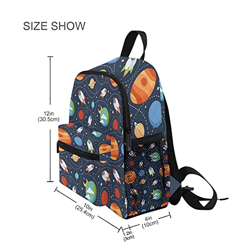 Mnsruu Kids Backpack Travel Rucksack Space Pattern Schoolbag for Preschool Boys Girls