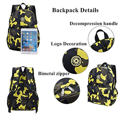 VIDOSCLA Camo Backpacks for Elementary Primary Students Schoolbag Boys Casual Daypack for Kids
