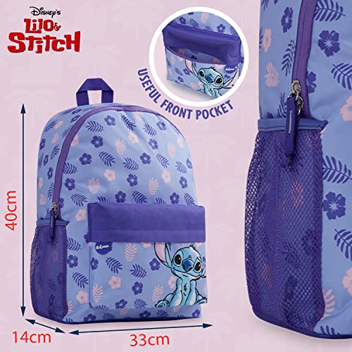 Disney Backpack for Girls, Stitch School Bags for Girls (Purple)