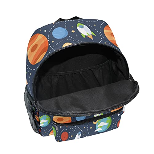 Mnsruu Kids Backpack Travel Rucksack Space Pattern Schoolbag for Preschool Boys Girls