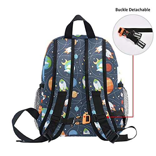 Mnsruu Kids Backpack Travel Rucksack Space Pattern Schoolbag for Preschool Boys Girls