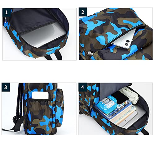 Estwell Kids Boys Girls Camouflage School Backpack Children Primary Schoolbag Book Bag Waterproof Nylon Rucksack Casual Daypack