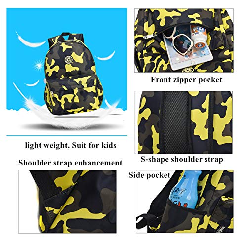 VIDOSCLA Camo Backpacks for Elementary Primary Students Schoolbag Boys Casual Daypack for Kids