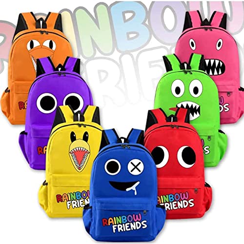 FERKOS Rainbow Friends Backpack, Rainbow Friends School Bag, Waterproof Backpacks, Travel Backpack, Personalised Cartoon Students Schoolbag, Unisex Kids Bags Rainbow Friends School Bag