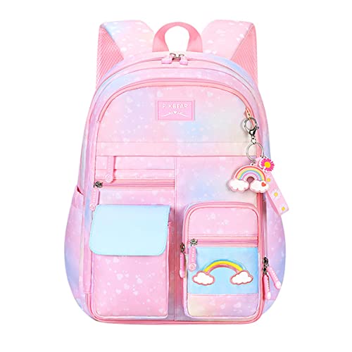 VIDOSCLA Coloful Girls School Backpack BookBags for Teens Pink-S