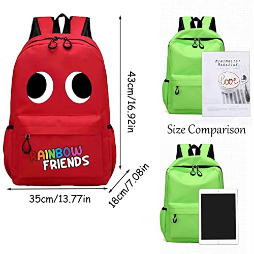 FERKOS Rainbow Friends Backpack, Rainbow Friends School Bag, Waterproof Backpacks, Travel Backpack, Personalised Cartoon Students Schoolbag, Unisex Kids Bags Rainbow Friends School Bag