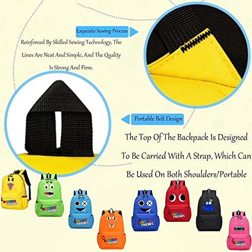 FERKOS Rainbow Friends Backpack, Rainbow Friends School Bag, Waterproof Backpacks, Travel Backpack, Personalised Cartoon Students Schoolbag, Unisex Kids Bags Rainbow Friends School Bag