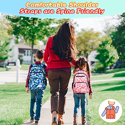 Howala School Bags for Girls Backpack Sets Boys 3 IN 1 Large Waterproof Bag Kids Lightweight Travel Rucksack with Lunch Bag and Pencil Case Primary Middle Schoolbag for Teen Youth Students, Blue