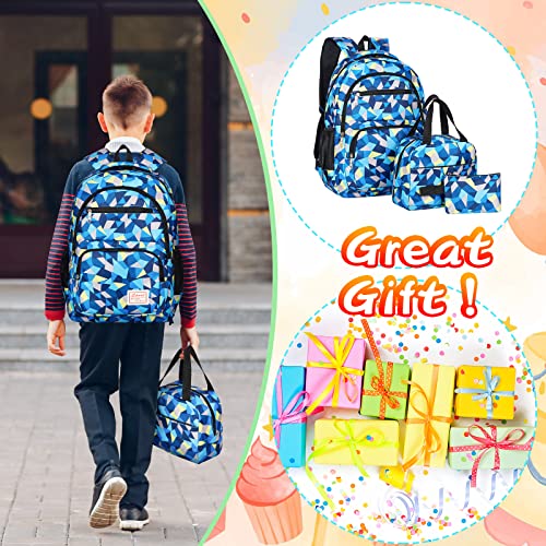 Howala School Bags for Girls Backpack Sets Boys 3 IN 1 Large Waterproof Bag Kids Lightweight Travel Rucksack with Lunch Bag and Pencil Case Primary Middle Schoolbag for Teen Youth Students, Blue
