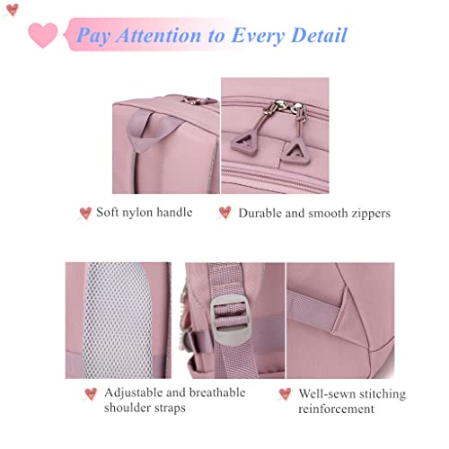 Solid Color School-Bags Backpacks for Teens Girls, Multi-pocket Elementary Girls Bookbags,Lightweight Casual Daypack