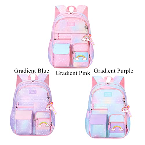 VIDOSCLA Coloful Girls School Backpack BookBags for Teens Pink-S