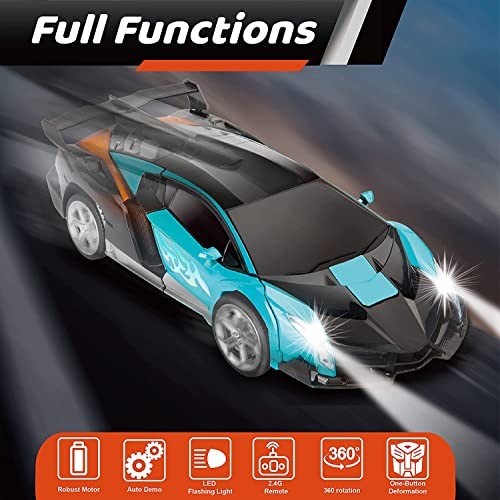 lewinner Remote Control Car,Transform Robot RC Cars for Kids,2.4Ghz 1:18 Scale Deformation Robot Toy Cars with One-Button Deformation 360°Drifting,Transformer RC Cars Robot Toys for 6 Year Old Boys