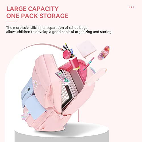 ZLLOO Rainbow Preschool Backpack Waterproof School Backpack Little Kid Book Bag for Teens Girls Gift (Pink) 41*30*12cm