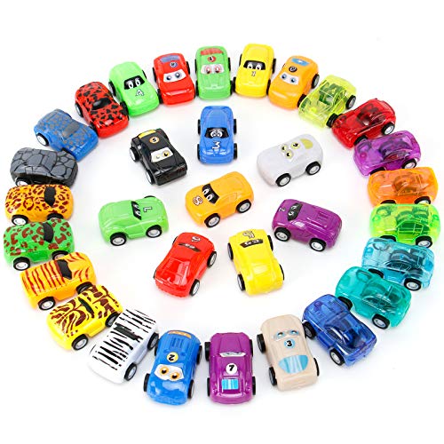 NASHRIO Pull Back Cars, 32 Pcs Mini Vehicles Set Model Car for Boys Girls Toddler, Birthday Return Gifts, Party Favors, Carnival Prizes, Goodie Bag Stuffers