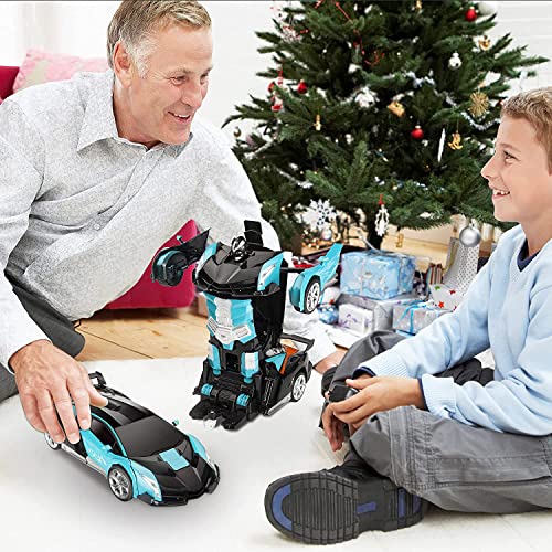 lewinner Remote Control Car,Transform Robot RC Cars for Kids,2.4Ghz 1:18 Scale Deformation Robot Toy Cars with One-Button Deformation 360°Drifting,Transformer RC Cars Robot Toys for 6 Year Old Boys