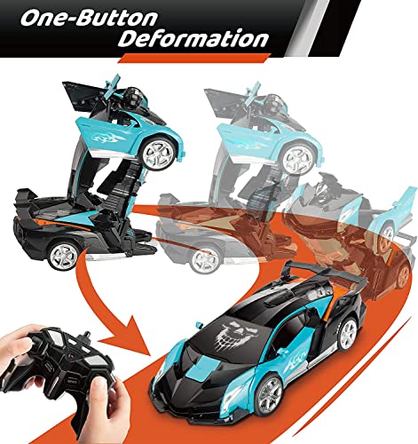 lewinner Remote Control Car,Transform Robot RC Cars for Kids,2.4Ghz 1:18 Scale Deformation Robot Toy Cars with One-Button Deformation 360°Drifting,Transformer RC Cars Robot Toys for 6 Year Old Boys