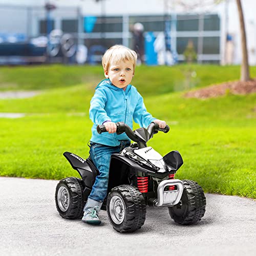 HOMCOM AIYAPLAY Honda Licensed Kids Quad Bike, 6V Electric Ride on Car ATV Toy with LED Light Horn for 1.5-3 Years, Black