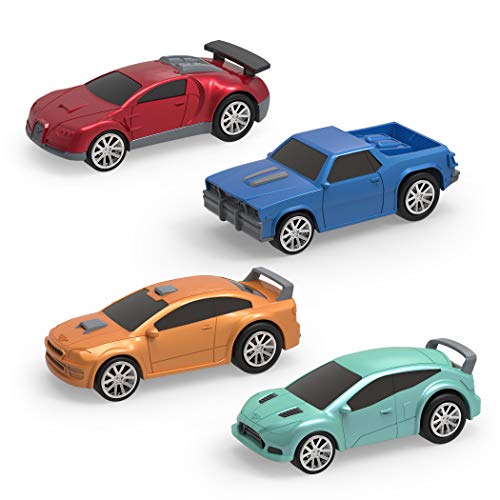 DRIVEN by Battat - Pull-Back 4 Pack Turbocharge Series Set with 4 Car Toys and Race Track Accessories for Girls and Boys, Age 3+ (WH1121GZ)