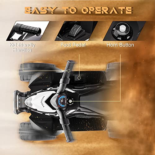 HOMCOM AIYAPLAY Honda Licensed Kids Quad Bike, 6V Electric Ride on Car ATV Toy with LED Light Horn for 1.5-3 Years, Black