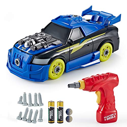 Think Gizmos Racing Car Kit for Young Kids - Build Your Own Toy Car - Toy for Boy and Girl Aged 3 and more - with 30 Parts with Realistic Sounds & Lights
