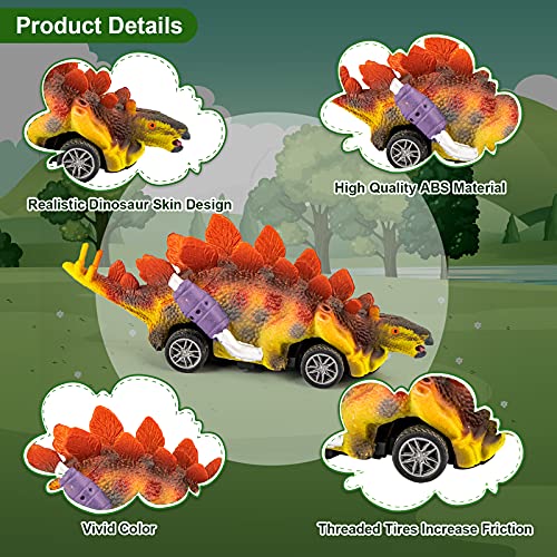 Kizmyee Dinosaur Car Toys Pull Back Car Pull Back Dinosaur Cars Toys Set Toddlers kids toys age