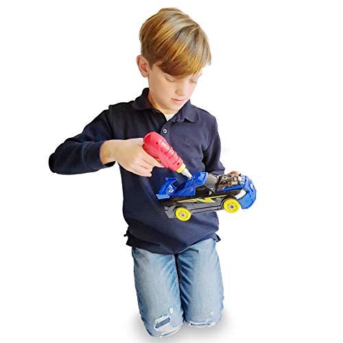 Think Gizmos Racing Car Kit for Young Kids - Build Your Own Toy Car - Toy for Boy and Girl Aged 3 and more - with 30 Parts with Realistic Sounds & Lights