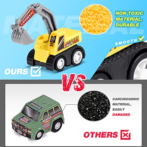 EUCOCO Boy Toys for 3 4 5 Year Old, Toy Cars 3-6 Year Old Girl/ Boys, Age 4 5 6 Pull Back Car Toddler/ Kids Toys Age 3 Sensory Toys for Babies Child Birthday Gifts