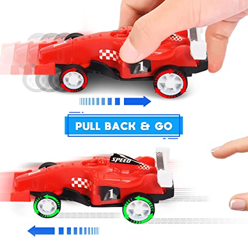 EUCOCO Boy Toys for 3 4 5 Year Old, Toy Cars 3-6 Year Old Girl/ Boys, Age 4 5 6 Pull Back Car Toddler/ Kids Toys Age 3 Sensory Toys for Babies Child Birthday Gifts