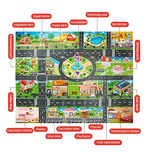 WMLBK Playmats for Kids-Vehicle Playmats -Waterproof Car Playmats