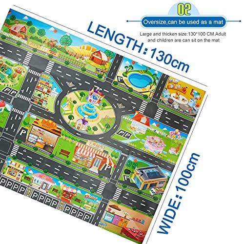 WMLBK Playmats for Kids-Vehicle Playmats -Waterproof Car Playmats
