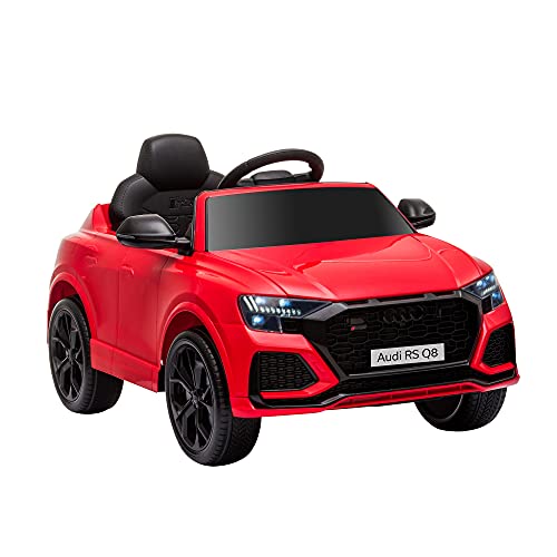 HOMCOM 6V Kids Electric Ride On Car RS Q8 Licensed Toy Car with Remote Control Music Lights USB MP3 Bluetooth for 3-5 Years Old Red