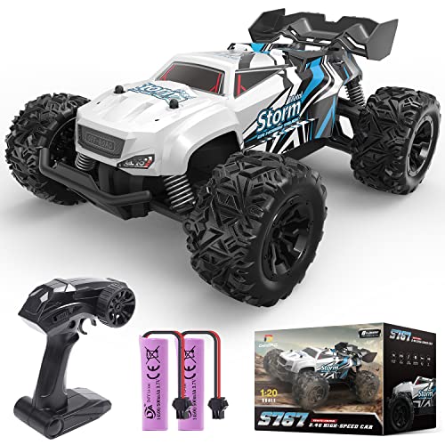 DEERC RC Car, Remote Control Monster Truck W/ 2 Batteries for 40 Min Play, All-Terrain 2.4GHz RTR Rock Crawler Toy Gift for Boys Girls Kids Beginners