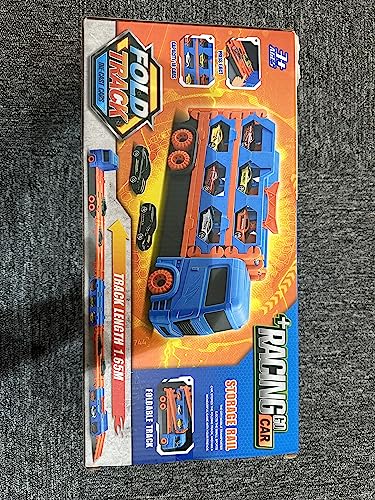VATOS Transport Truck Toys Cars for Boys Ages 3 4 5 6, Portable Race Track Truck Toy Car with 6 Race Cars, Best Gift Carrier Truck Vehicles Toys Set for Kids