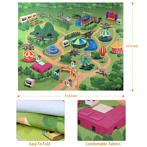 EPPO Dinosaur Truck Playset Boys Toys for Kids 3-5, Large Triceratops Vehicle 8 Jurassic Dinosaurs, Activity Play Mat, Dinosaur Eggs, Carrier Car Toys for 3 4 5 6 + Years Old Boys Girls Kids Gifts