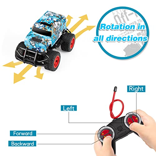 HahaGift Remote Control Monster Truck Toys for Boys Age 2 3 4 5, Car Toys for 3 4 5 Year Old Boys Gifts, RC Truck for Toddler Toys 1-2-4, Easter Birthday Gifts for 3-5 Year Old Kids Toys Age 2 3 4