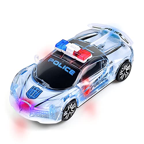 Tuko Police Car Toy with Light and Sound, 1:36 Car Toy for 3+ Years Old Boy and Girl Gift