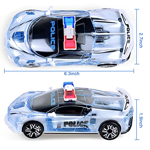 Tuko Police Car Toy with Light and Sound, 1:36 Car Toy for 3+ Years Old Boy and Girl Gift