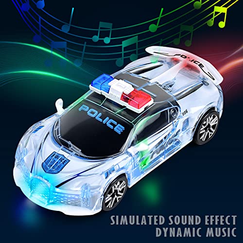 Tuko Police Car Toy with Light and Sound, 1:36 Car Toy for 3+ Years Old Boy and Girl Gift