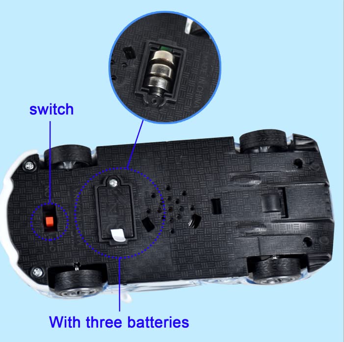 Tuko Police Car Toy with Light and Sound, 1:36 Car Toy for 3+ Years Old Boy and Girl Gift