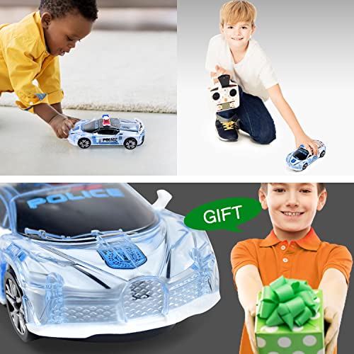 Tuko Police Car Toy with Light and Sound, 1:36 Car Toy for 3+ Years Old Boy and Girl Gift