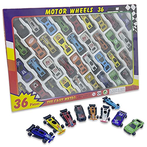 Ram© 36 Piece Die Cast Metal Toy Cars Childrens Pretend Play Race Cars Toys