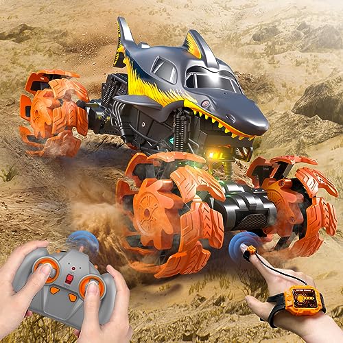 Arulis Remote Control Cars, 1:16 Scale RC Monster Truck with Hand Controlled, 2.4GHz 4WD 25km/h RC Car with Light and Music, Perfect Toy Car Gift for 3 4 5 6 7 8 9 10+ Year Old Boys