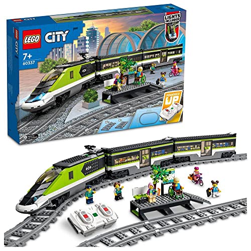 LEGO 60337 City Express Passenger Train Set, Remote Controlled Toy & 60205 City Tracks 20 Pieces Extention Accessory Set, Building Toy Train Track Expansion, Toys for Kids