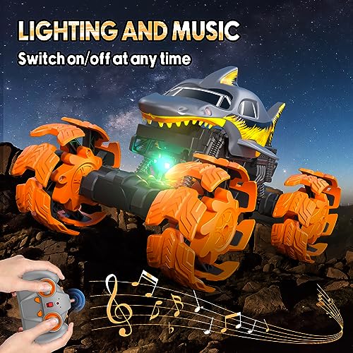 Arulis Remote Control Cars, 1:16 Scale RC Monster Truck with Hand Controlled, 2.4GHz 4WD 25km/h RC Car with Light and Music, Perfect Toy Car Gift for 3 4 5 6 7 8 9 10+ Year Old Boys