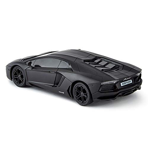 Lamborghini Aventador Official Licensed Remote Control Car with Working Lights, Radio Controlled On Road RC Car 1:24 Scale, 2.4Ghz Matte Black, Great Toys for Boys and Girls