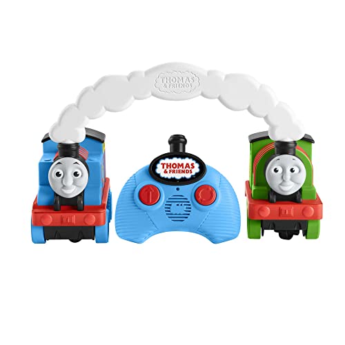 Fisher-Price Thomas & Friends Race & Chase R/C - UK English Edition, remote controlled toy train engines for toddlers and preschool kids, HDB64