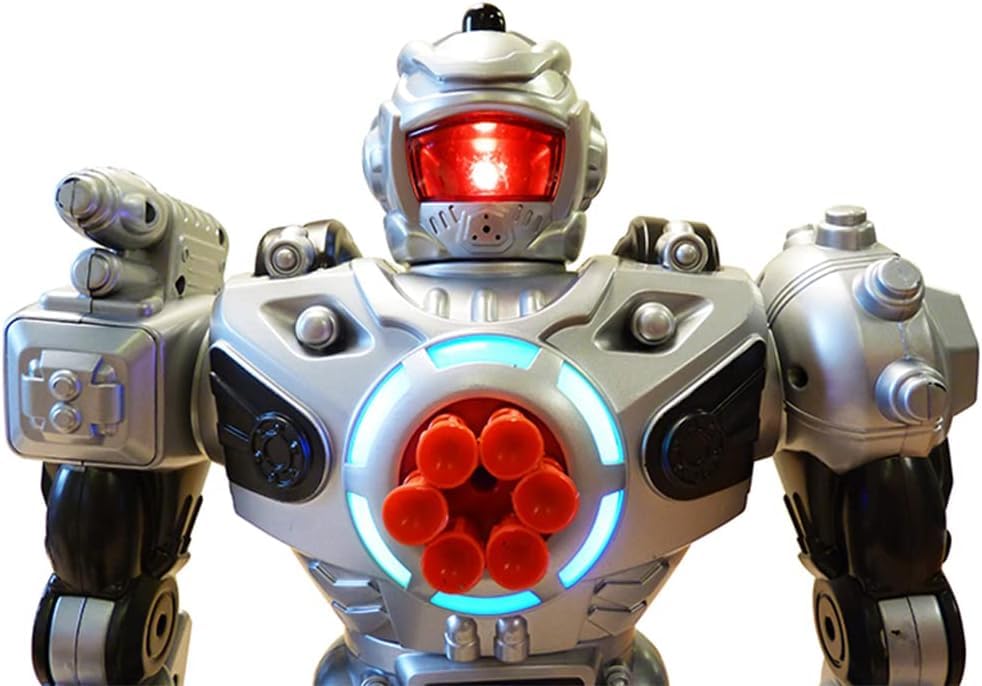 Large Remote Control Robot For Kids (35cm tall) - Fires Soft Missiles, Dances, Talks & Walks (10 Functions) - Fun Robot Toy by ThinkGizmos (Registered Trademark)